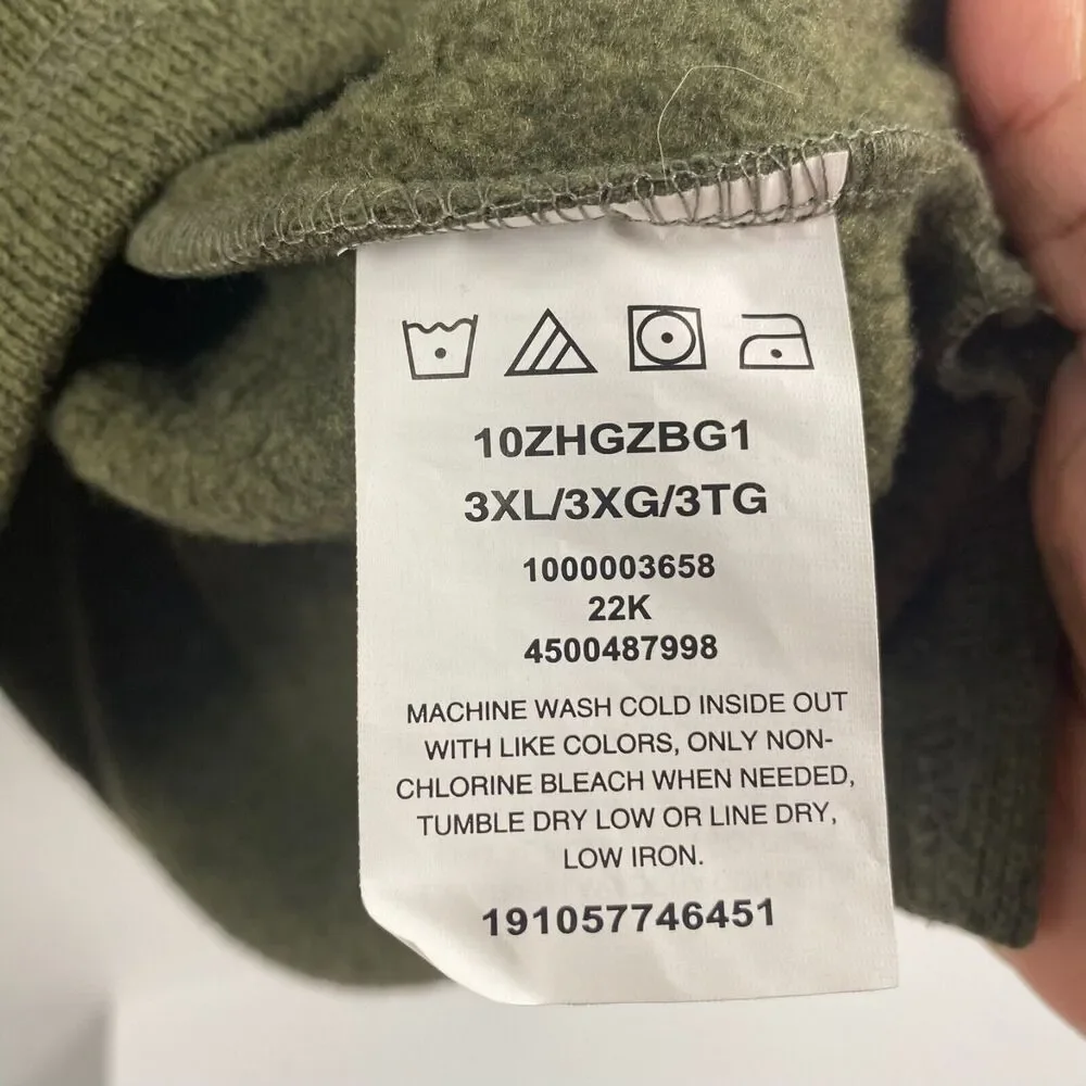 Wrangler Authentics Sweater Men's 3XL / TG Mock‎ Neck Green 1/4 Zip Long Sleeve